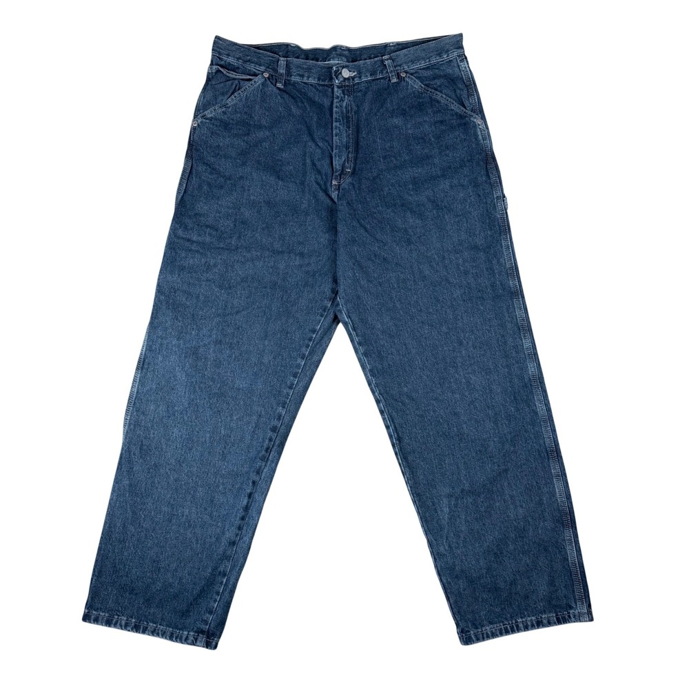 Wrangler Mens Dark Wash Carpenter Jeans 36x30 Relaxed Fit 94LSWQW Denim Pants